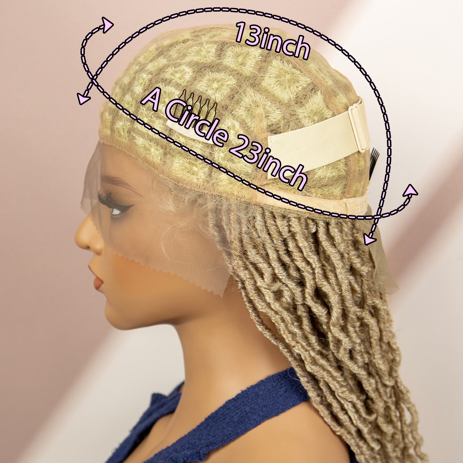 Long Ombre Braided Wig Human Hair - Hallebeauty - HalleBeauty
